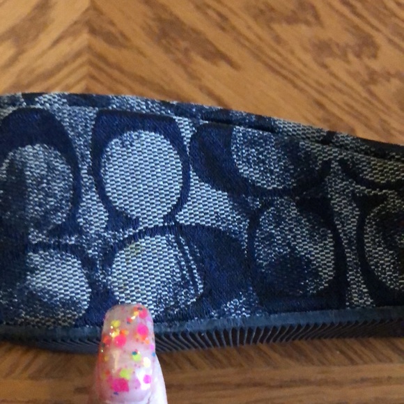 MOVING SALE NO HAGGLING WOMEN AUTHENTIC COACH BLUE DEMIN WEDGE SLIP ON SANDAL - Picture 10 of 13